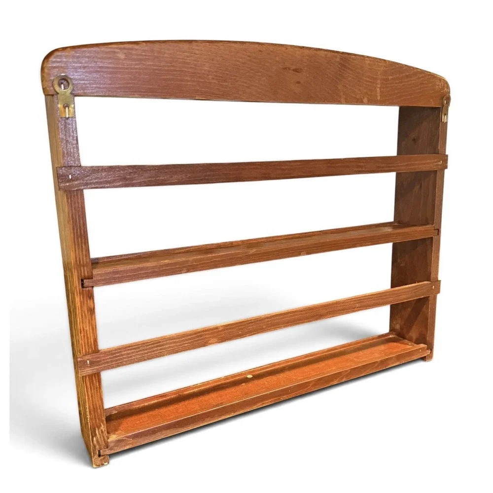 Vintage McCormick Wooden Wall Spice Rack Herbs & Spices Kitchen Shelf Rustic